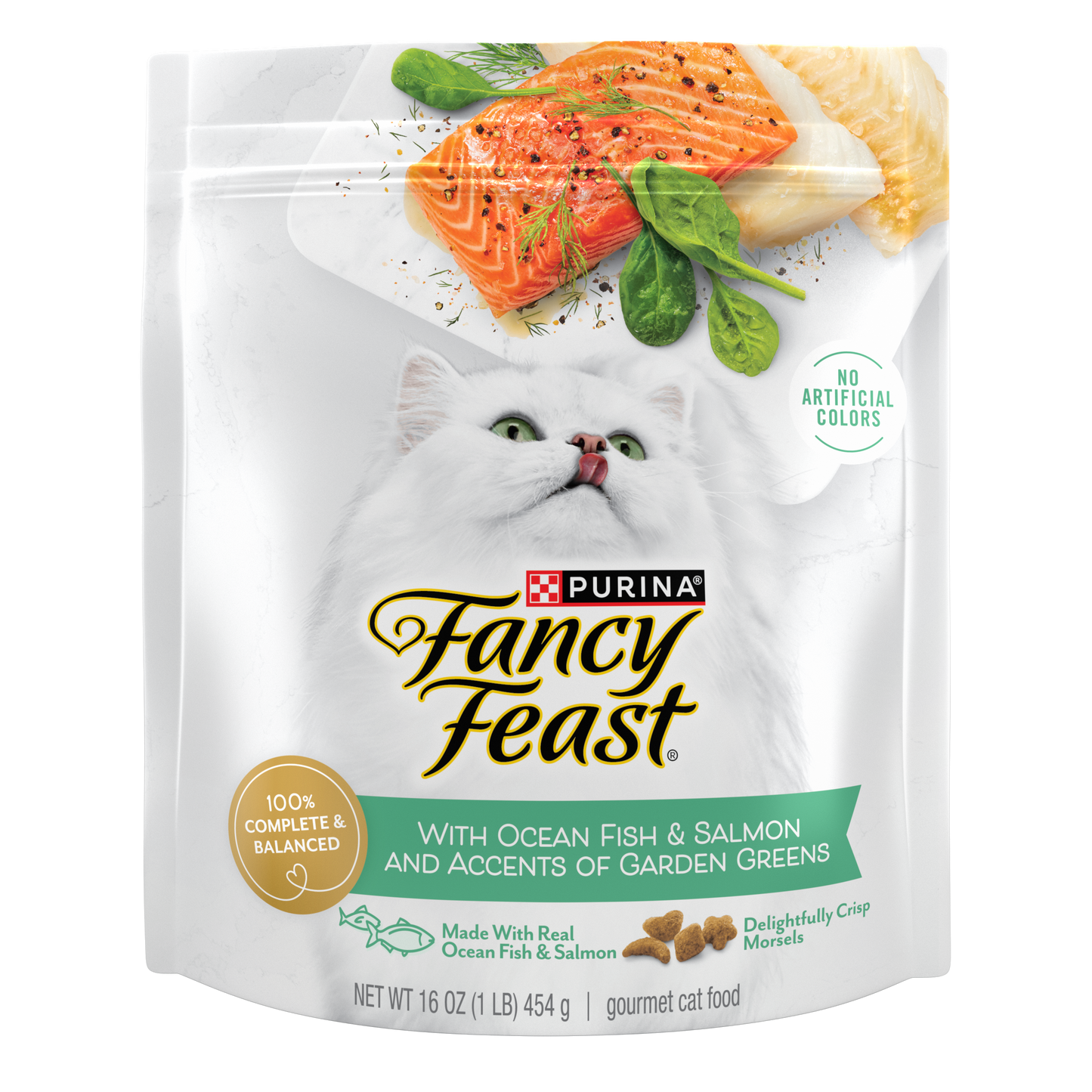 Purina Fancy Feast Dry Cat Food With Ocean Fish and Salmon - 16 oz. Bag