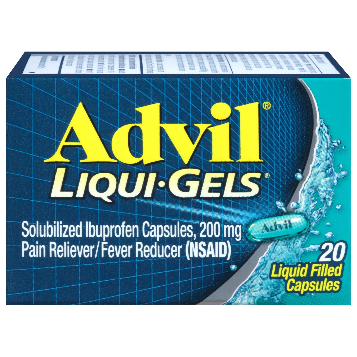 Advil Liqui-Gels Pain Reliever and Fever Reducer, Ibuprofen 200mg for Pain Relief - 20 Liquid Filled Capsules