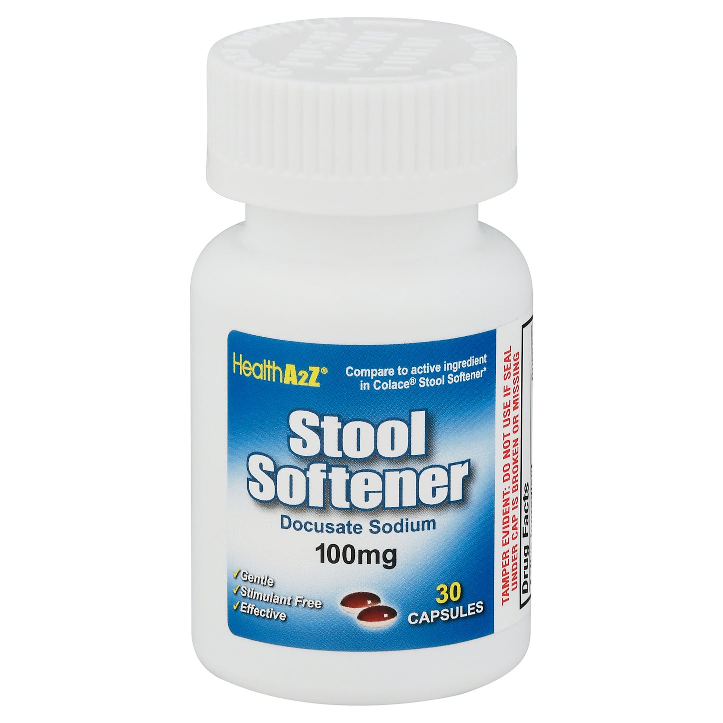 HealthA2Z Docusate Sodium 100 mg Stool Softener 30 ea