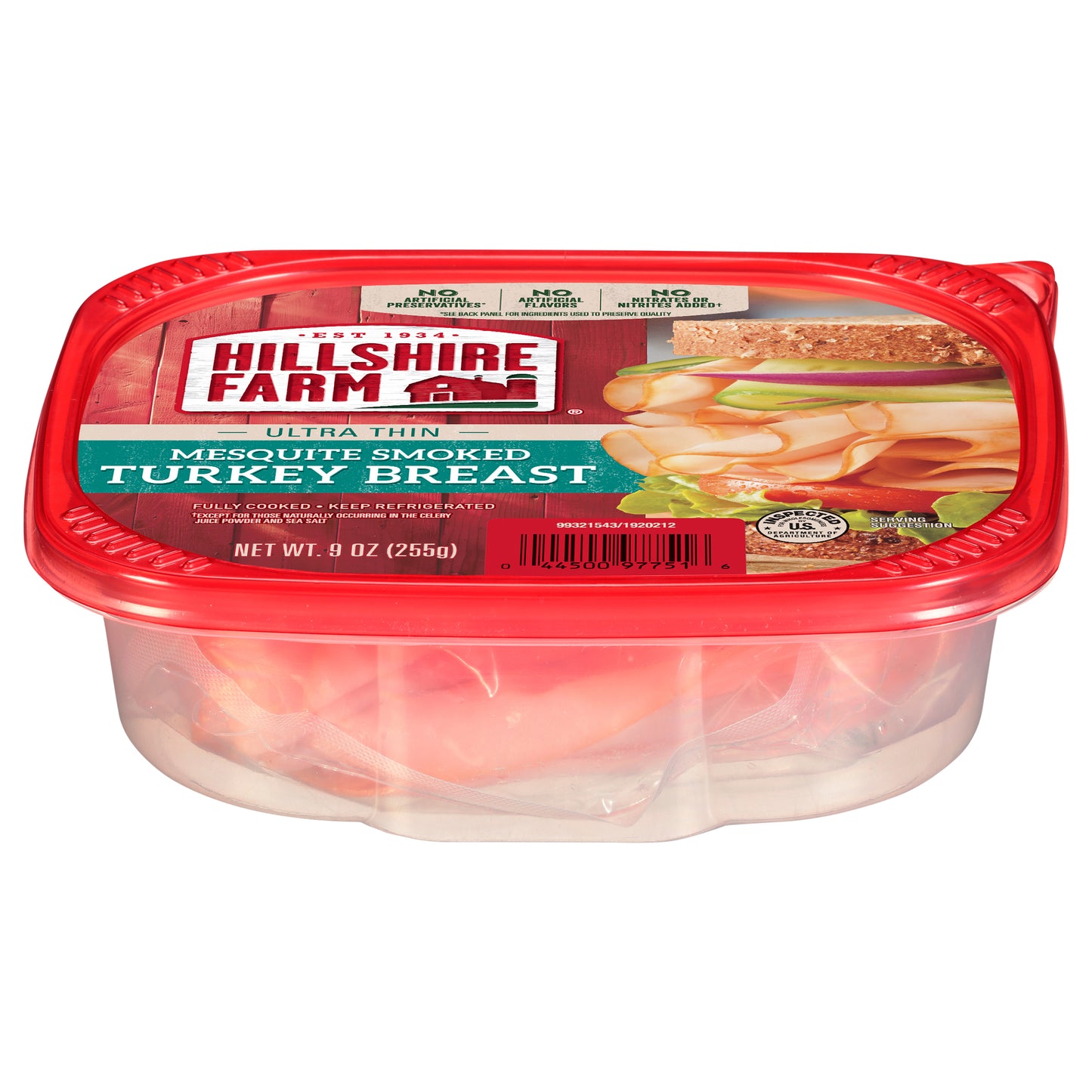 Hillshire Farm Ultra Thin Sliced Mesquite Smoked Turkey Breast Sandwich Meat, 9 oz