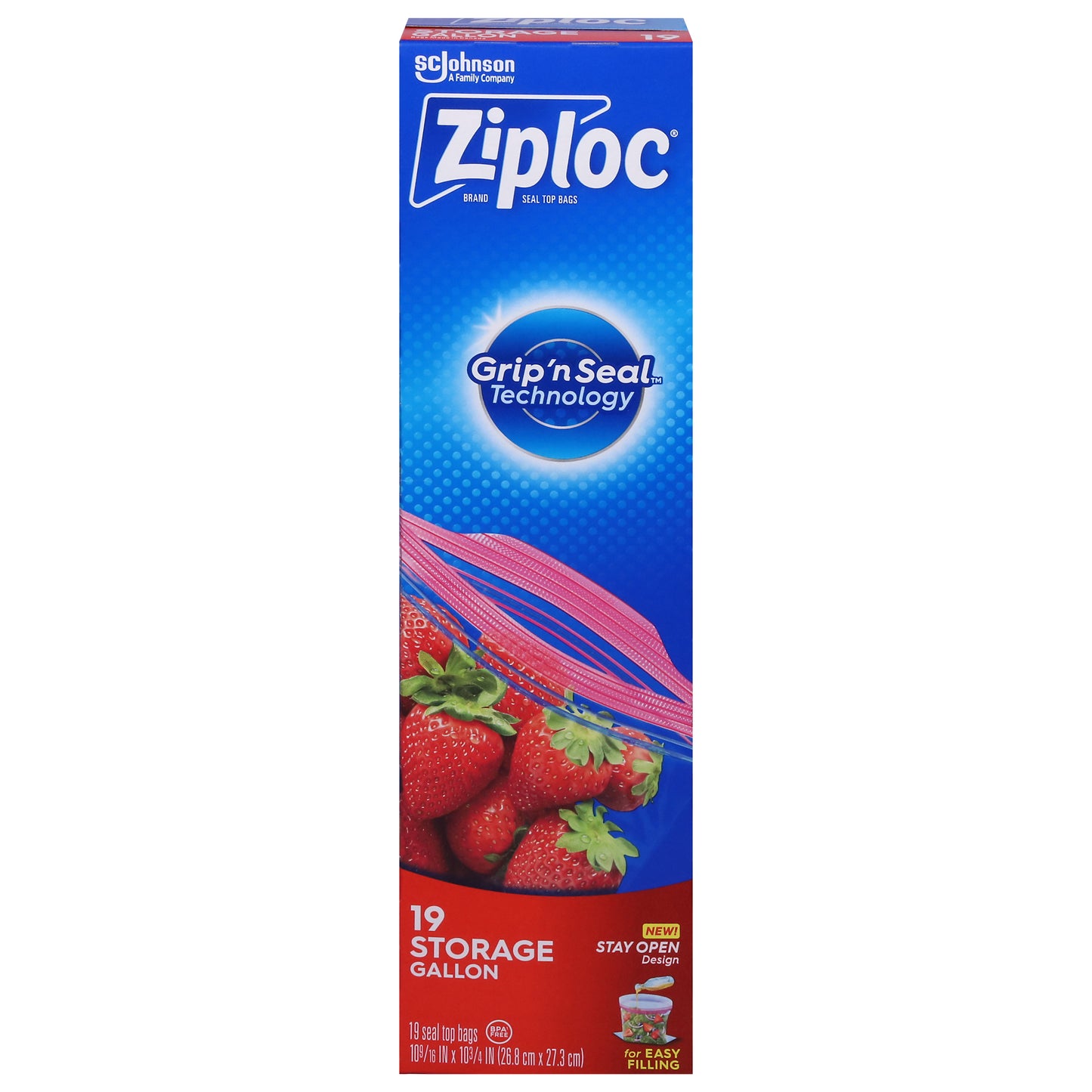 Ziploc Gallon Storage Seal Top Bags Bag 19 ea
