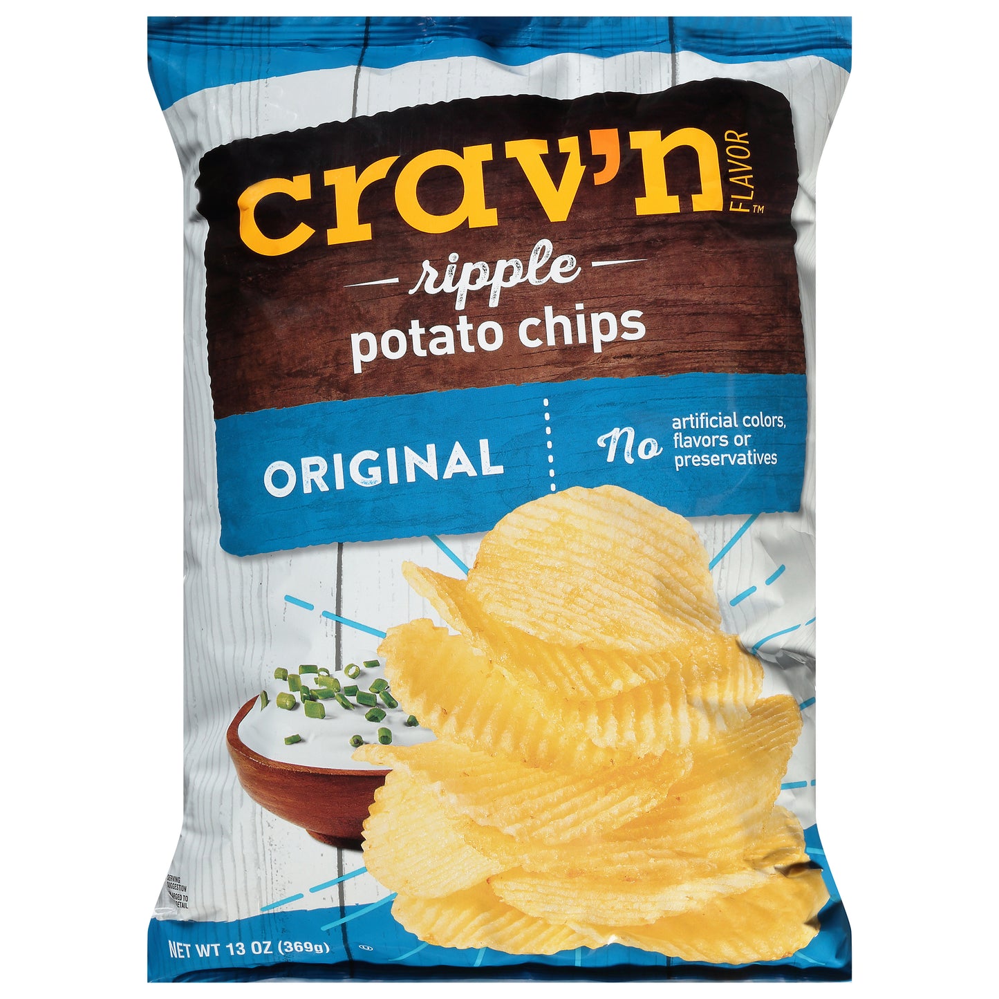 Crav'n Flavor Ripple Original Potato Chips 13 oz