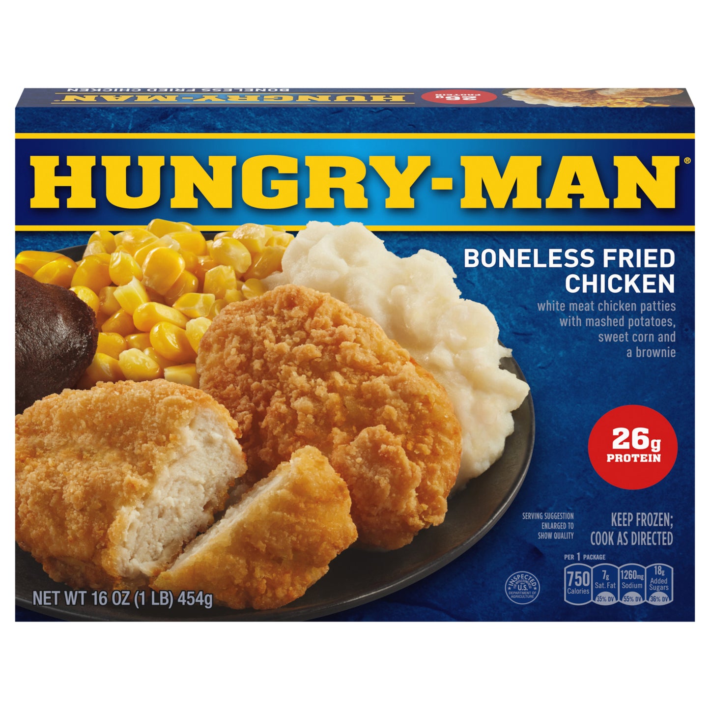 Hungry-Man Boneless Fried Chicken Frozen Meal, 16 oz.