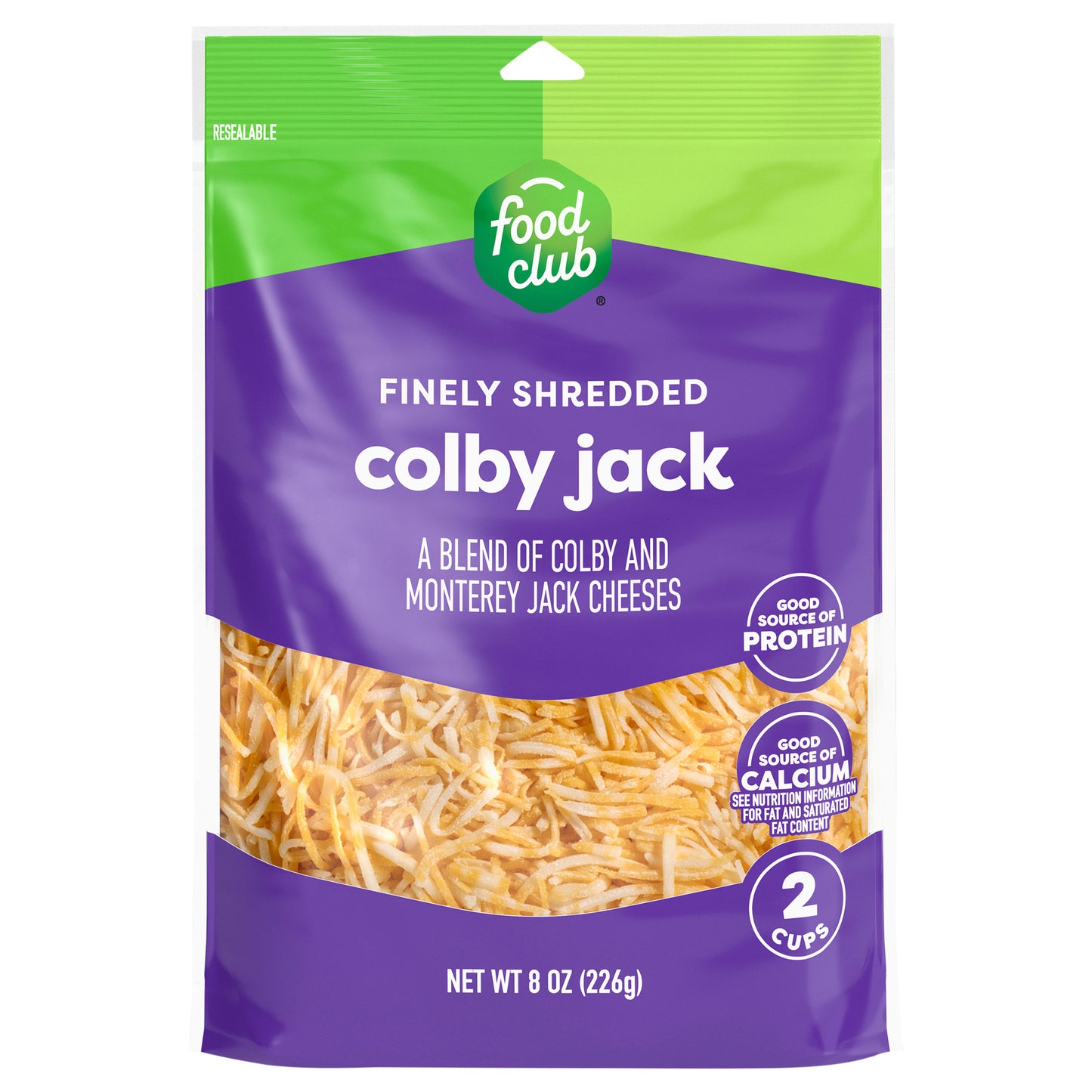 Food Club Colby Jack Finely Shredded Cheese 8 oz