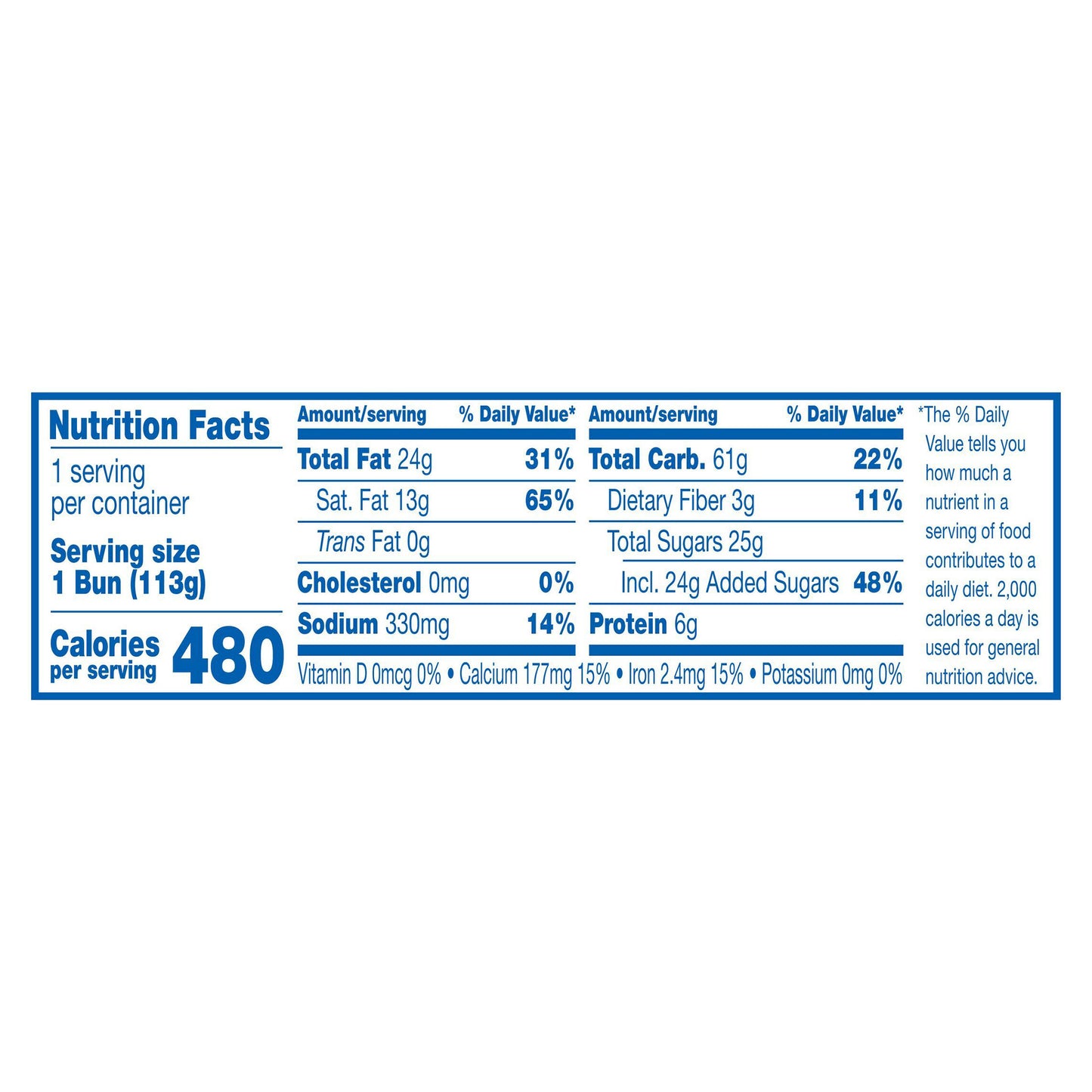 HOSTESS Jumbo Glazed Honey Bun, Single Serve, 4.75 oz