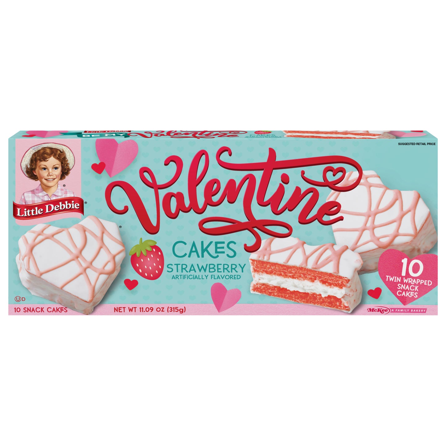 Snack Cakes, Little Debbie Family Pack Valentine Cakes (strawberry)