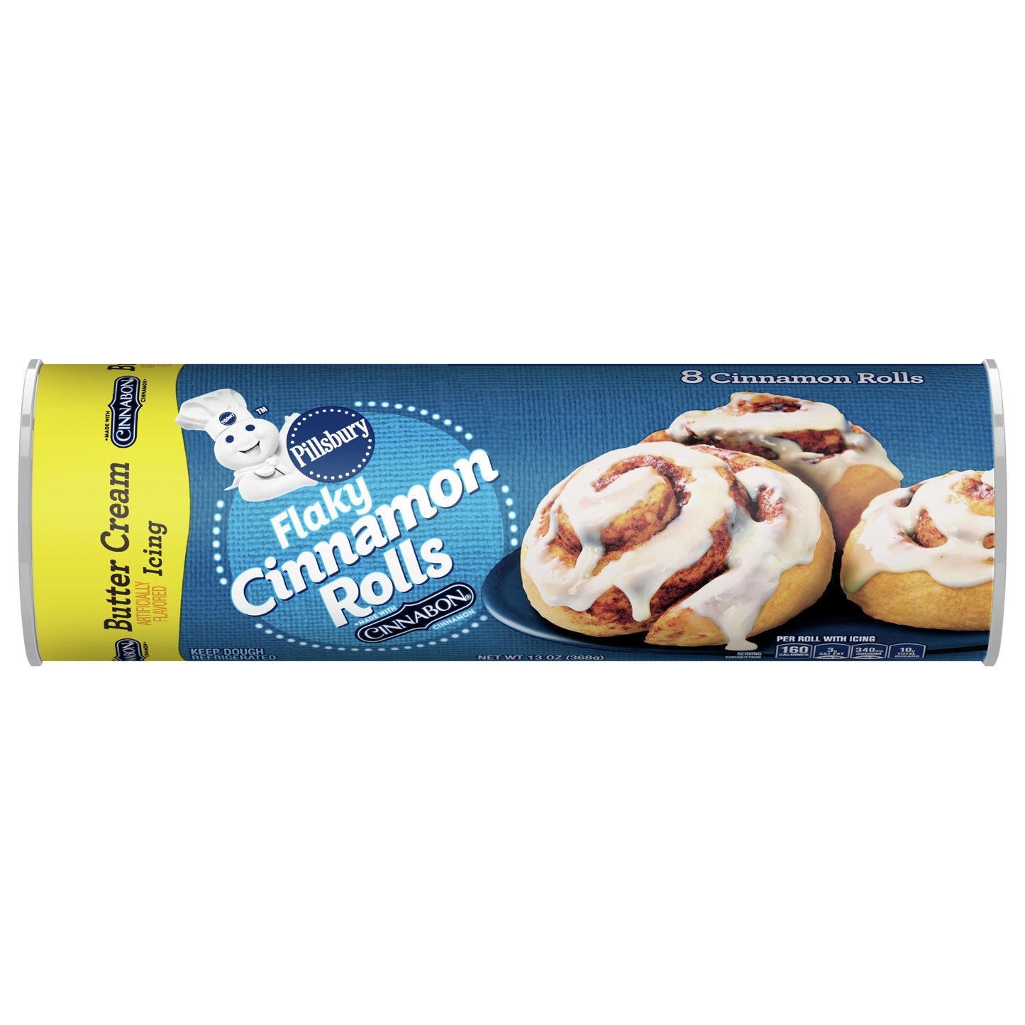 Pillsbury Flaky Cinnamon Rolls with Cinnabon Cinnamon and Butter Cream Icing, 8 ct., 13 oz.