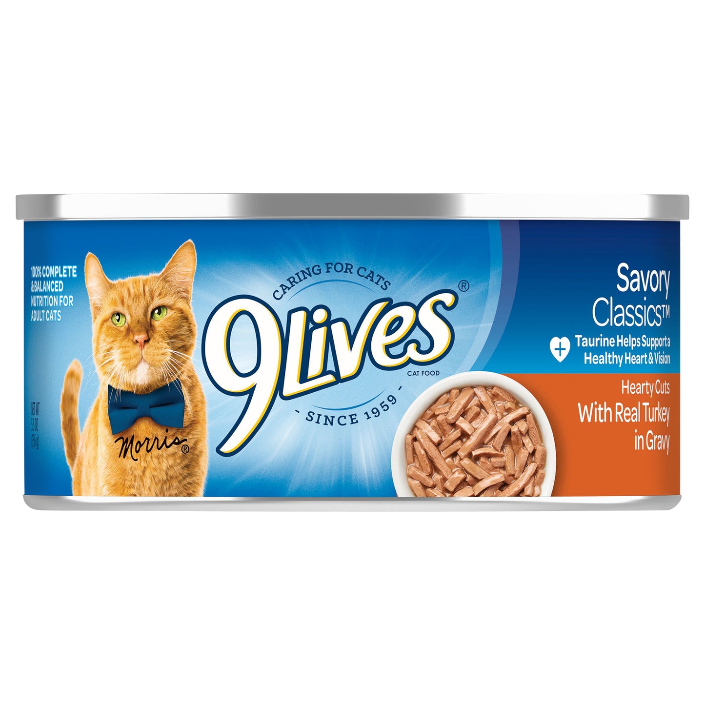 9Lives Hearty Cuts With Real Turkey In Gravy Wet Cat Food, 5.5-Ounce Can