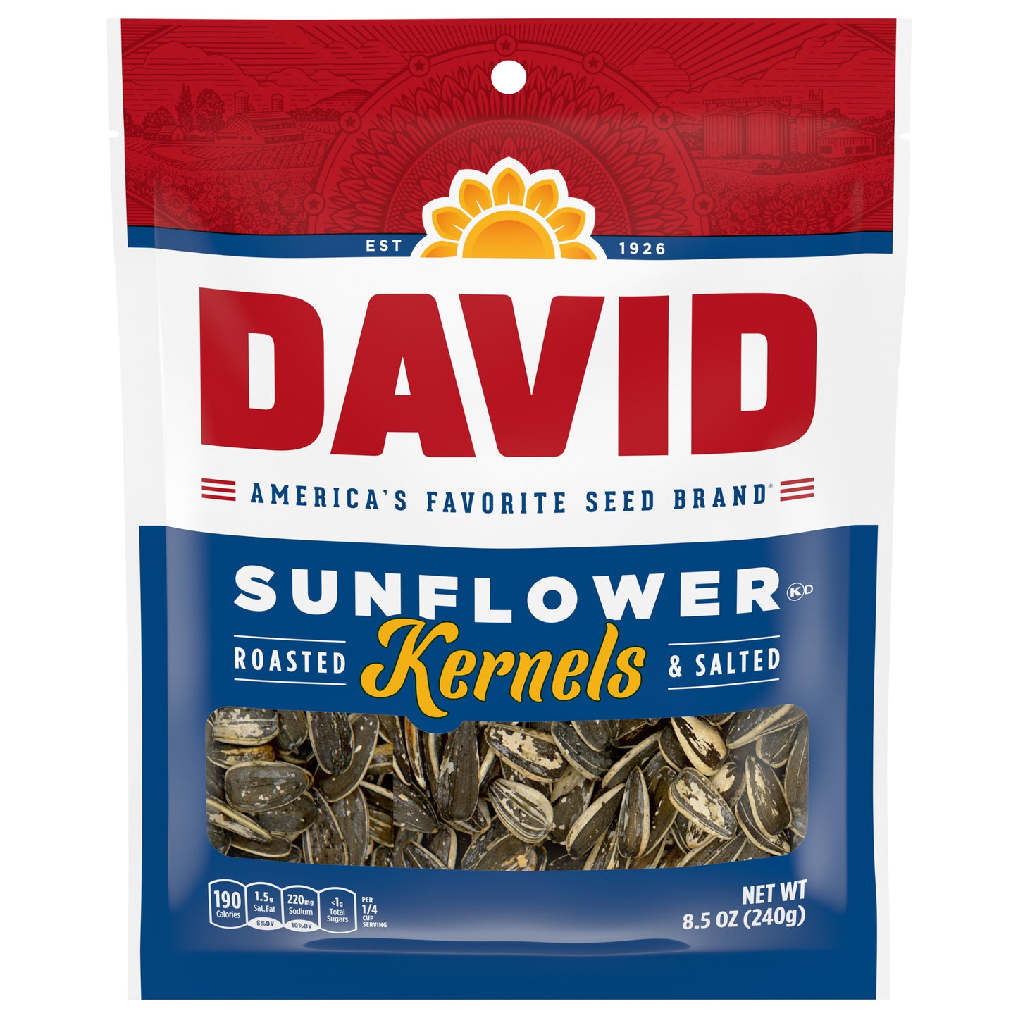 DAVID Roasted and Salted Original Sunflower Kernels, 8.5 oz