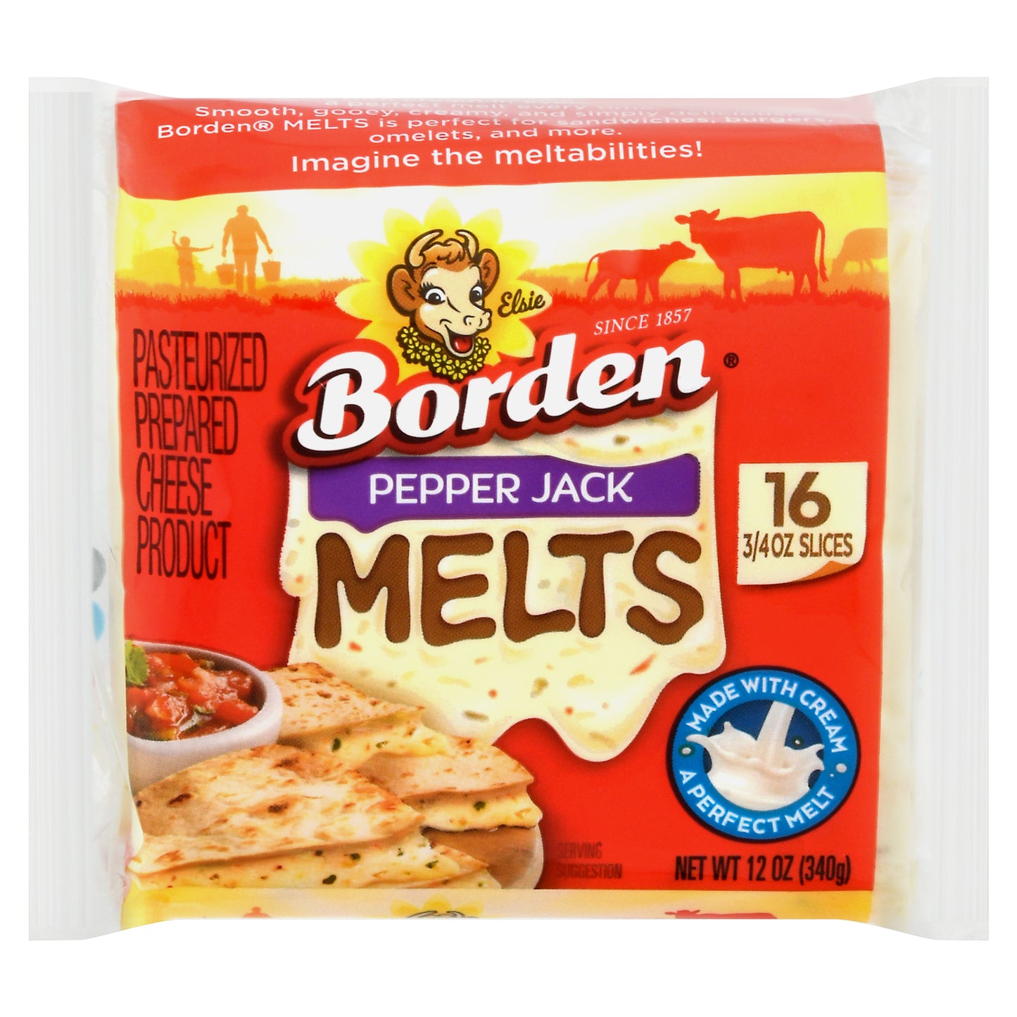 Borden Melts Pepper Jack Cheese Slices 16 ea