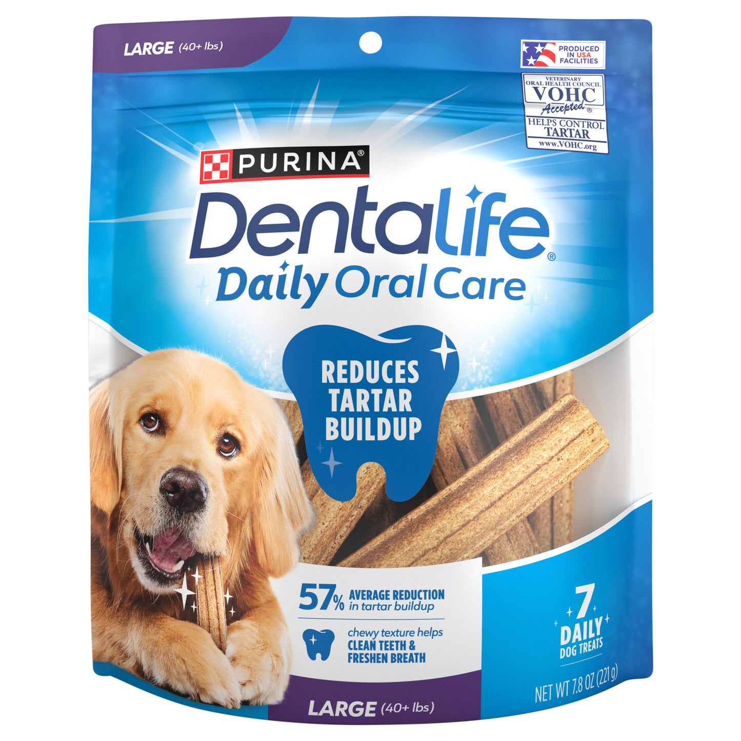 Purina Dentalife Daily Oral Care Chicken Flavor Large Breed Dog Dental Chews