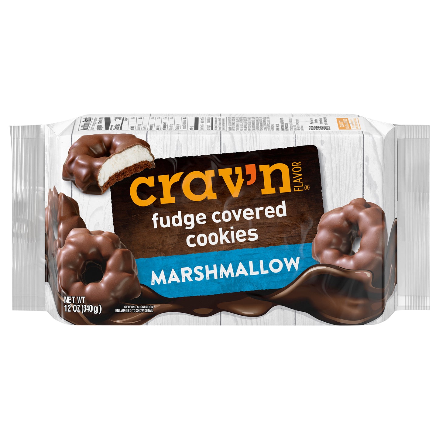 Crav'n Flavor Fudge Covered Marshmallow Cookies 12 oz