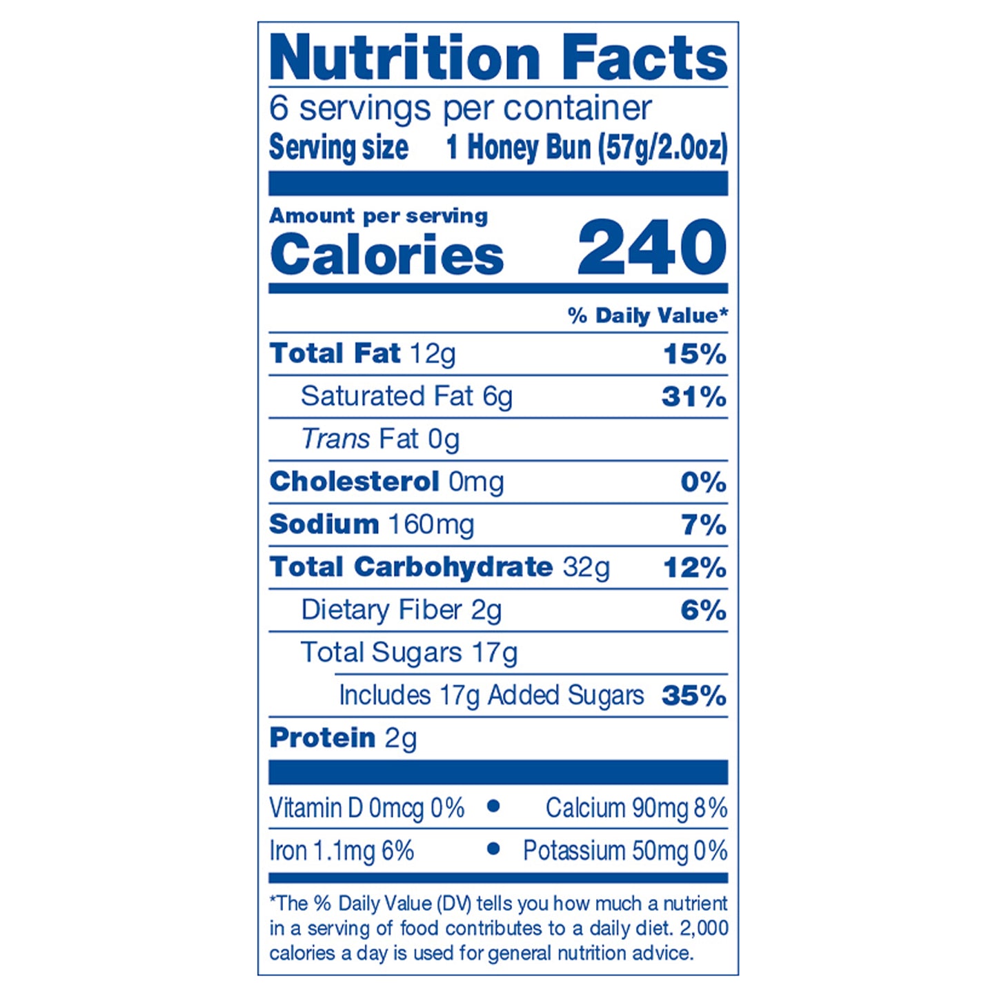 Wonder Iced Honey Buns, Individually Wrapped Iced Pastry Snacks, 12 oz, 6 Count
