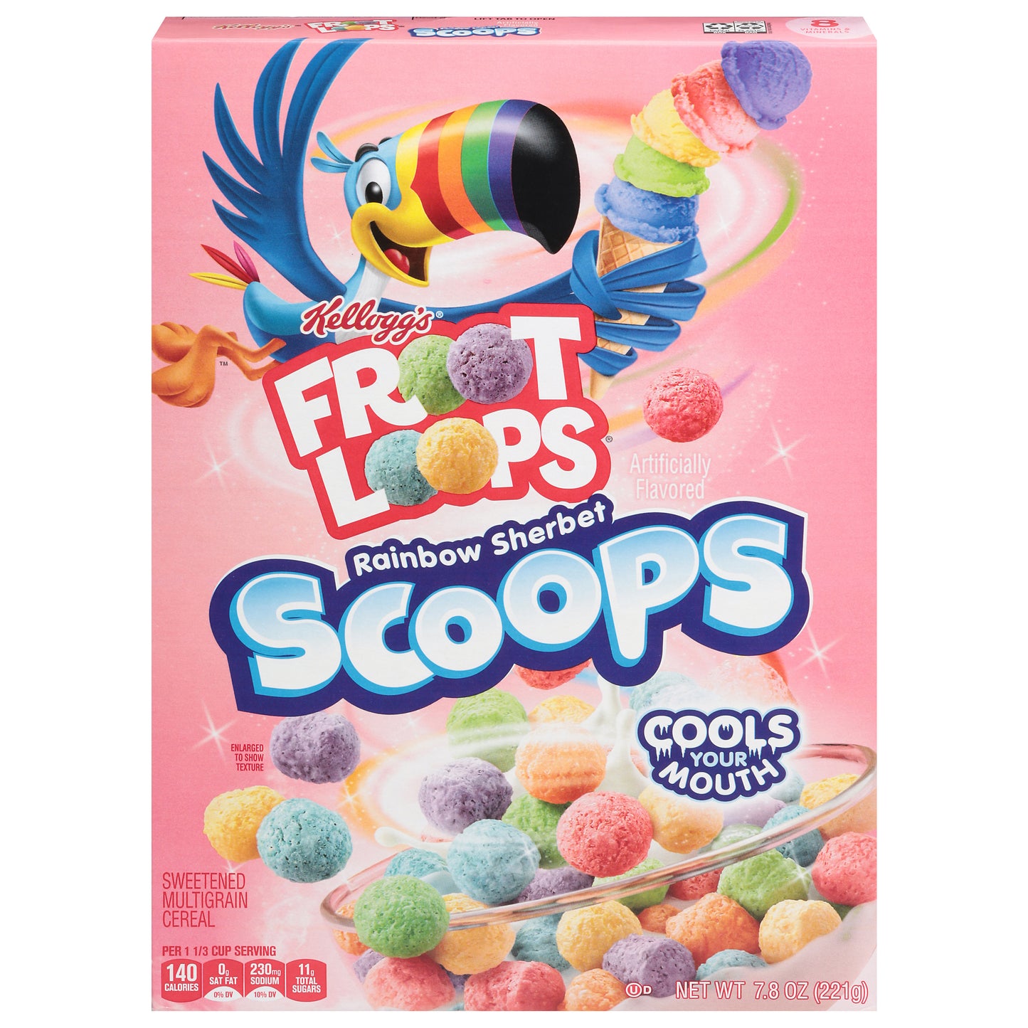 Froot Loops Rainbow Sherbet Scoops Cereal 7.8 oz