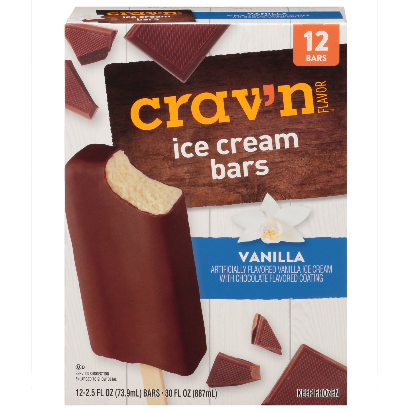 Crav'n Flavor Vanilla Ice Cream Bars 12 ea