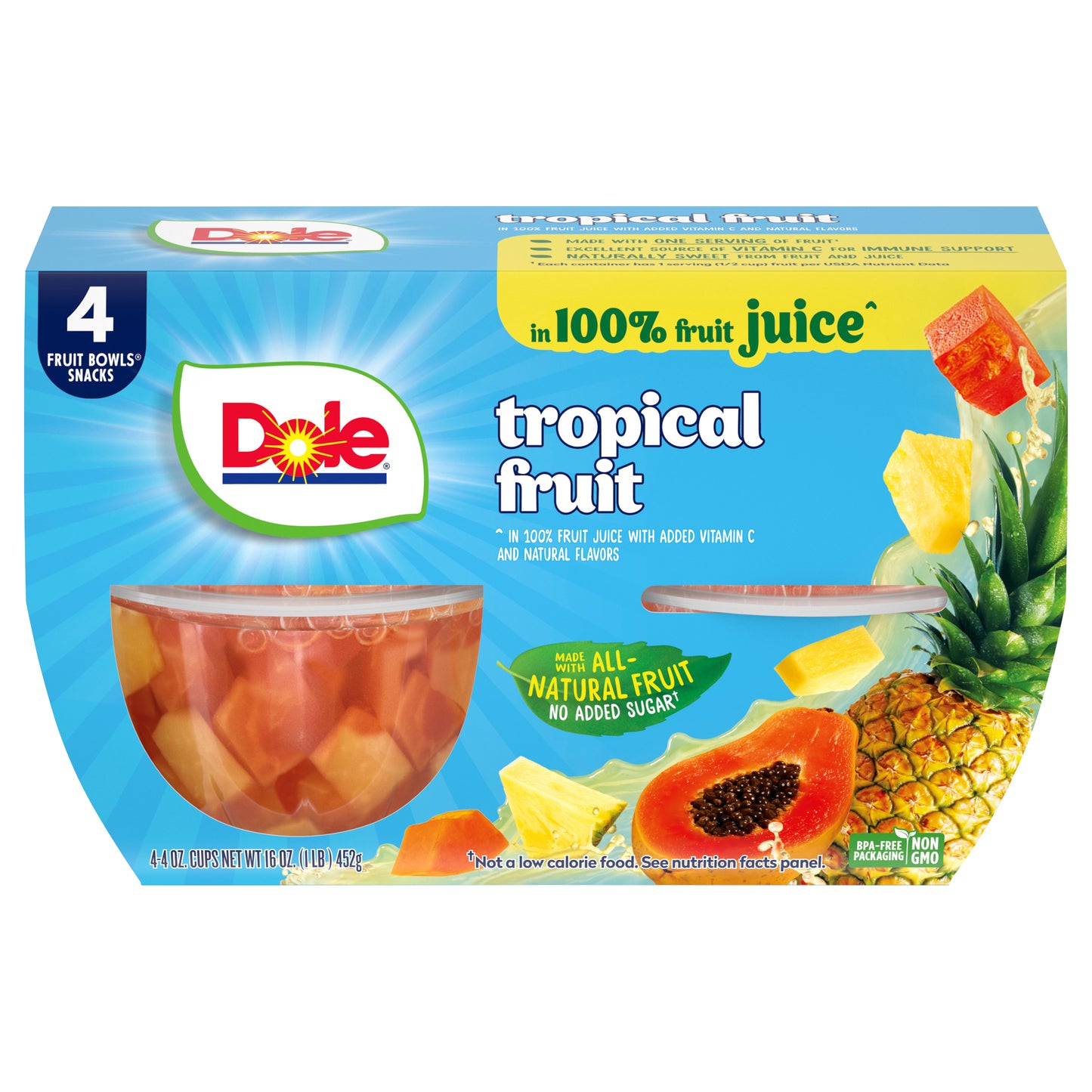 Fruit Bowls Tropical Fruit in 100% Juice 4ct 4oz.