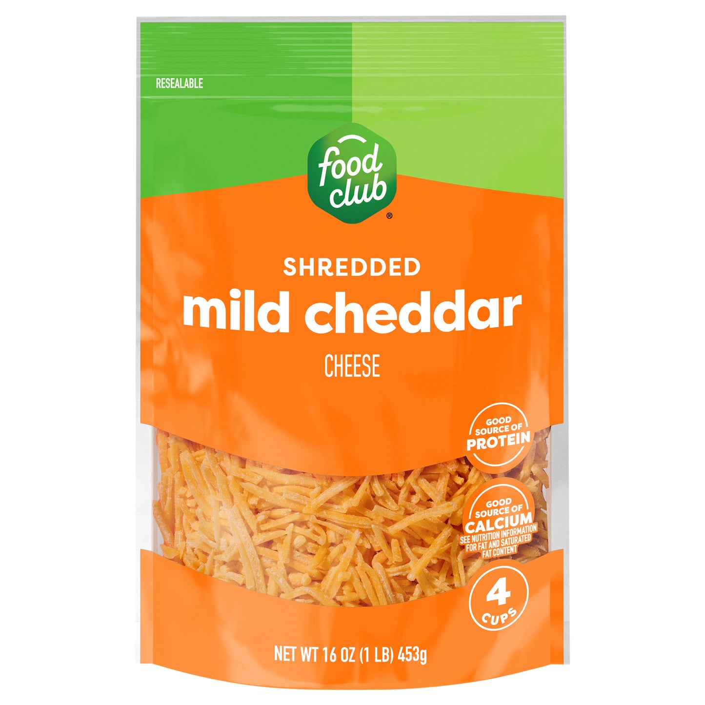 Food Club Mild Cheddar Shredded Cheese 16 oz