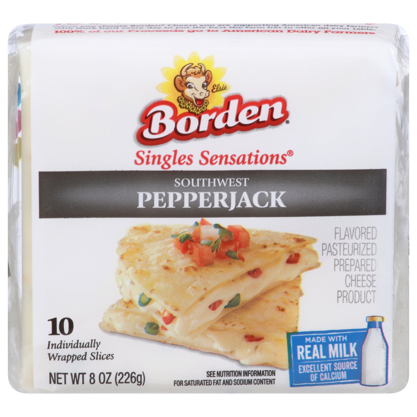 Borden Singles Sensations Southwest Pepperjack Cheese Slices 10 ea