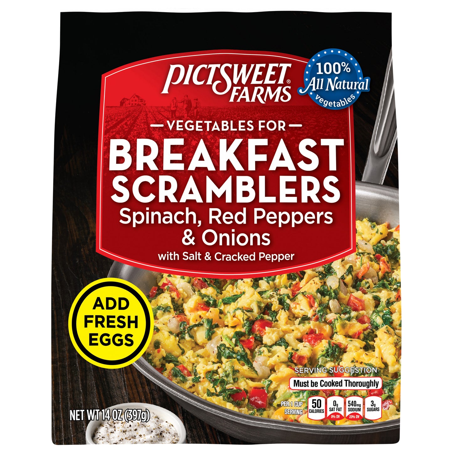 Pictsweet Farms Vegetables for Breakfast Scramblers Spinach, Red Peppers & Onions - 14 oz