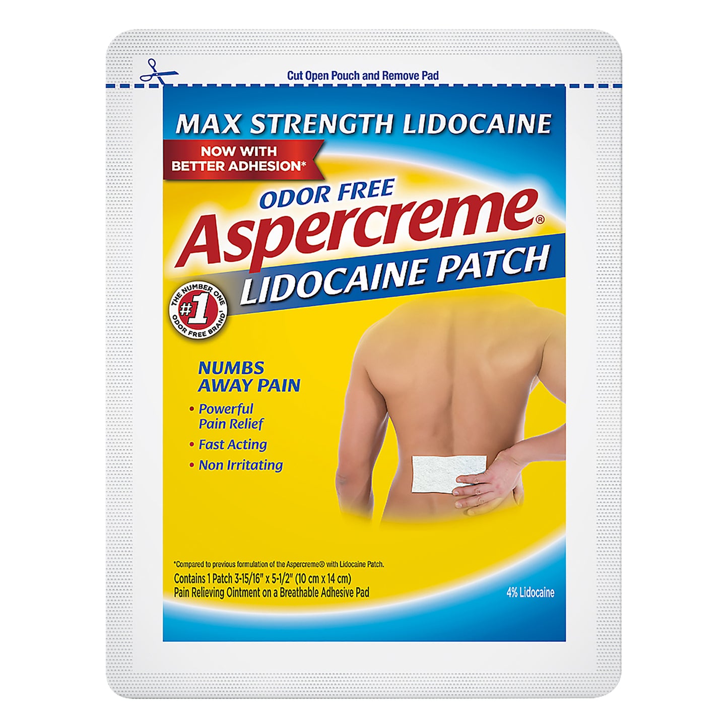 Aspercreme Max Strength Odor Free Lidocaine Patch 1 ea