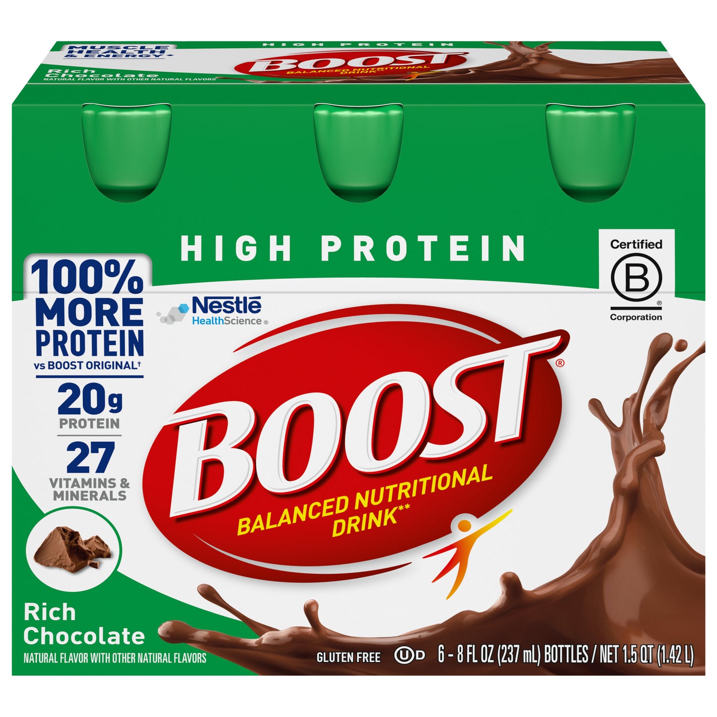 Boost High Protein Rich Chocolate Balanced Nutritional Drink 6 - 8 fl oz Bottles