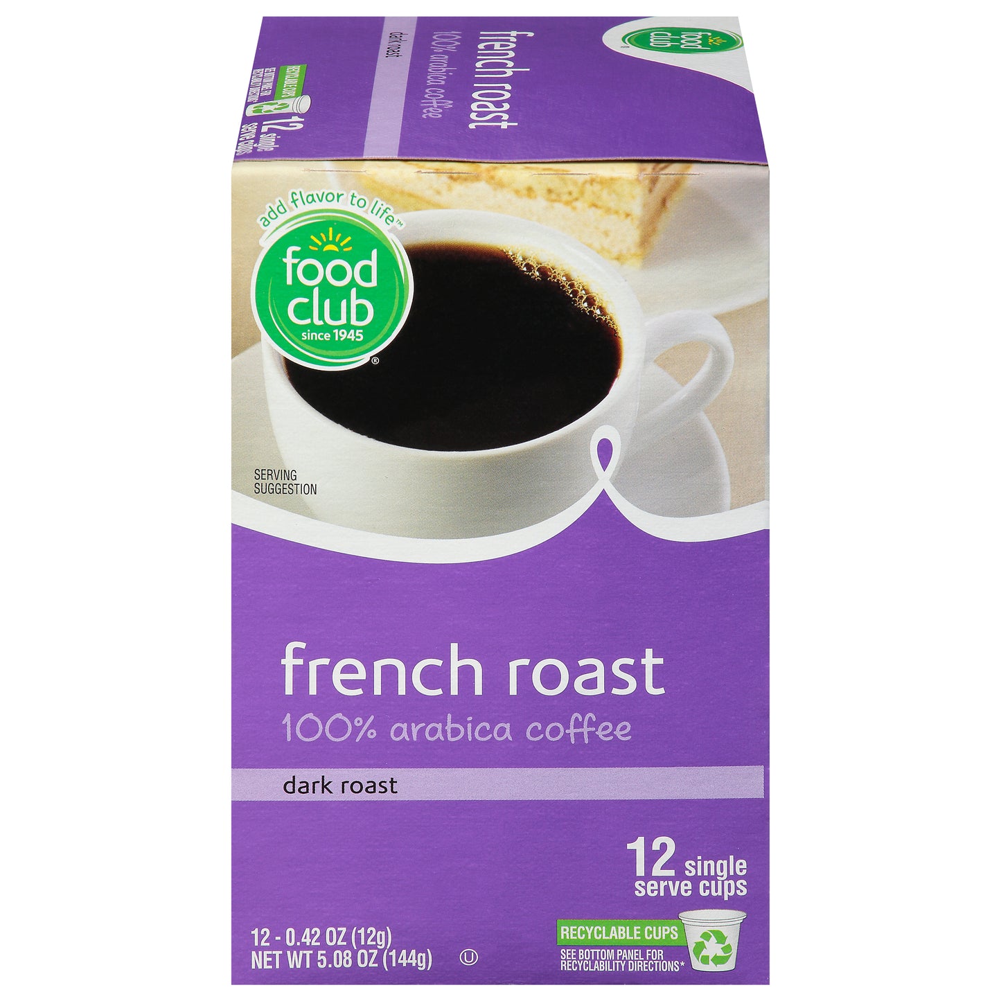 Food Club French Roast Dark Roast 100% Arabica Coffee 12 ea