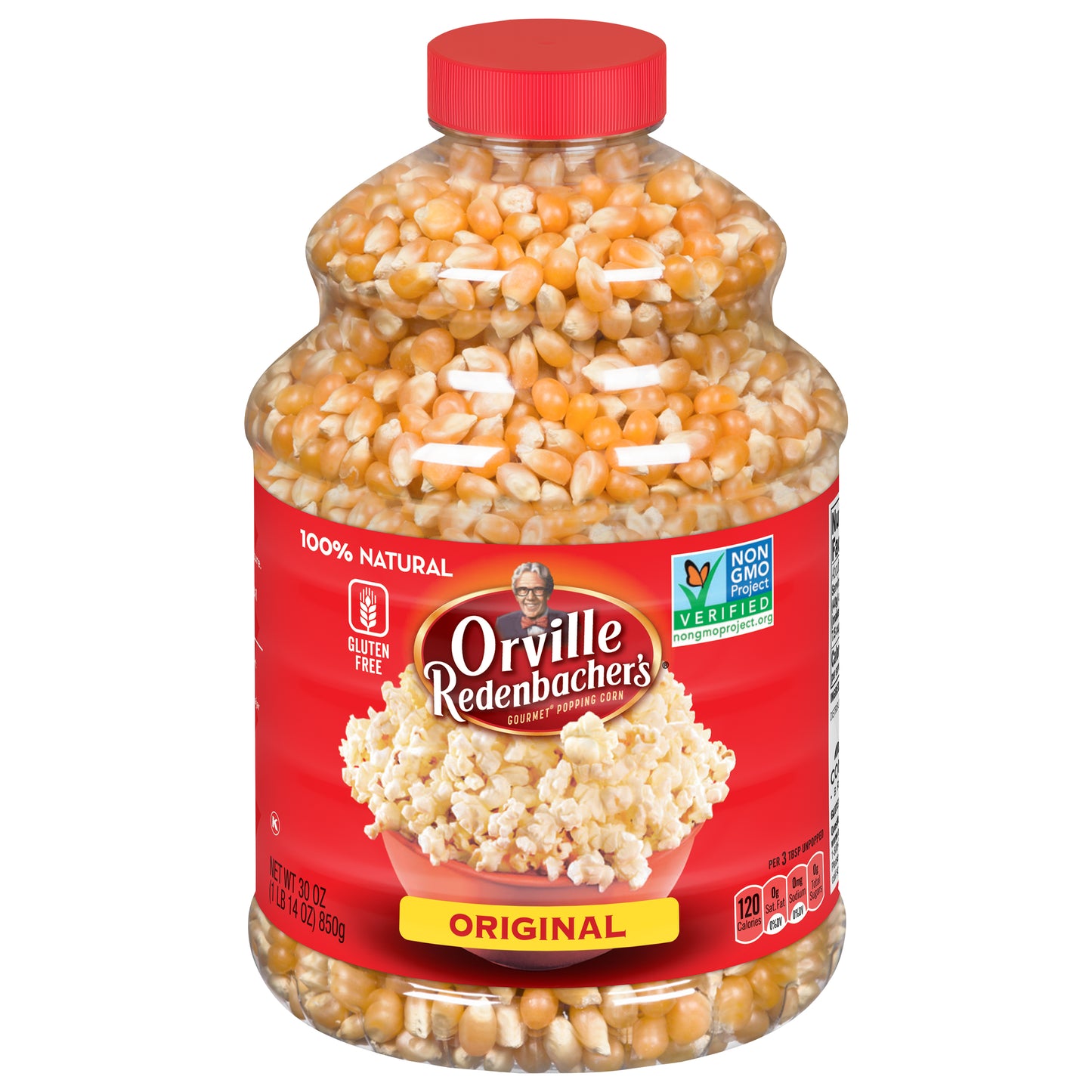 Orville Redenbacher’s Original Gourmet Popcorn Kernels, Gluten Free, 30 Ounce Jar (12 Pack)