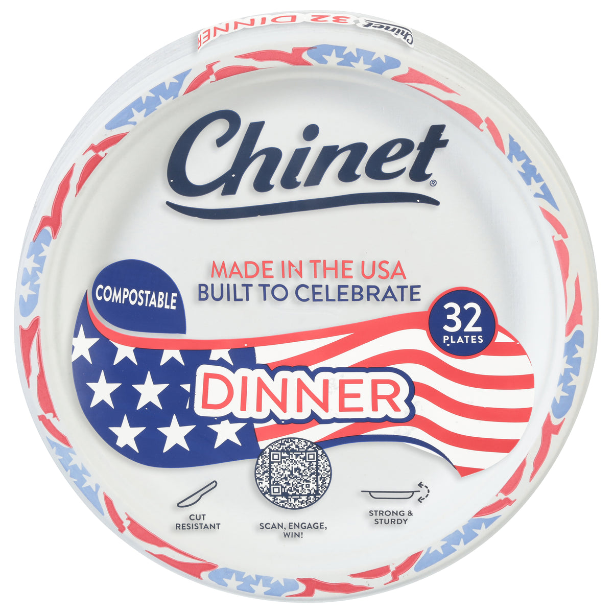 Chinet Compostable Dinner Plates 32 Each
