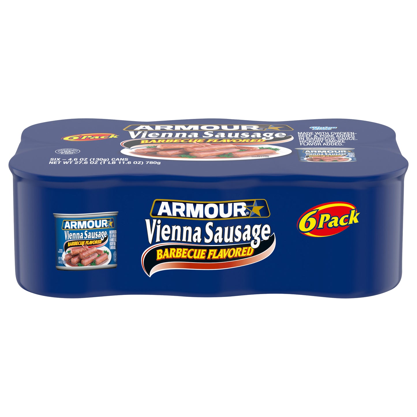 Armour Star Vienna Sausage, Barbecue Flavored, Canned Sausage, 4.6 OZ (Pack of 6)
