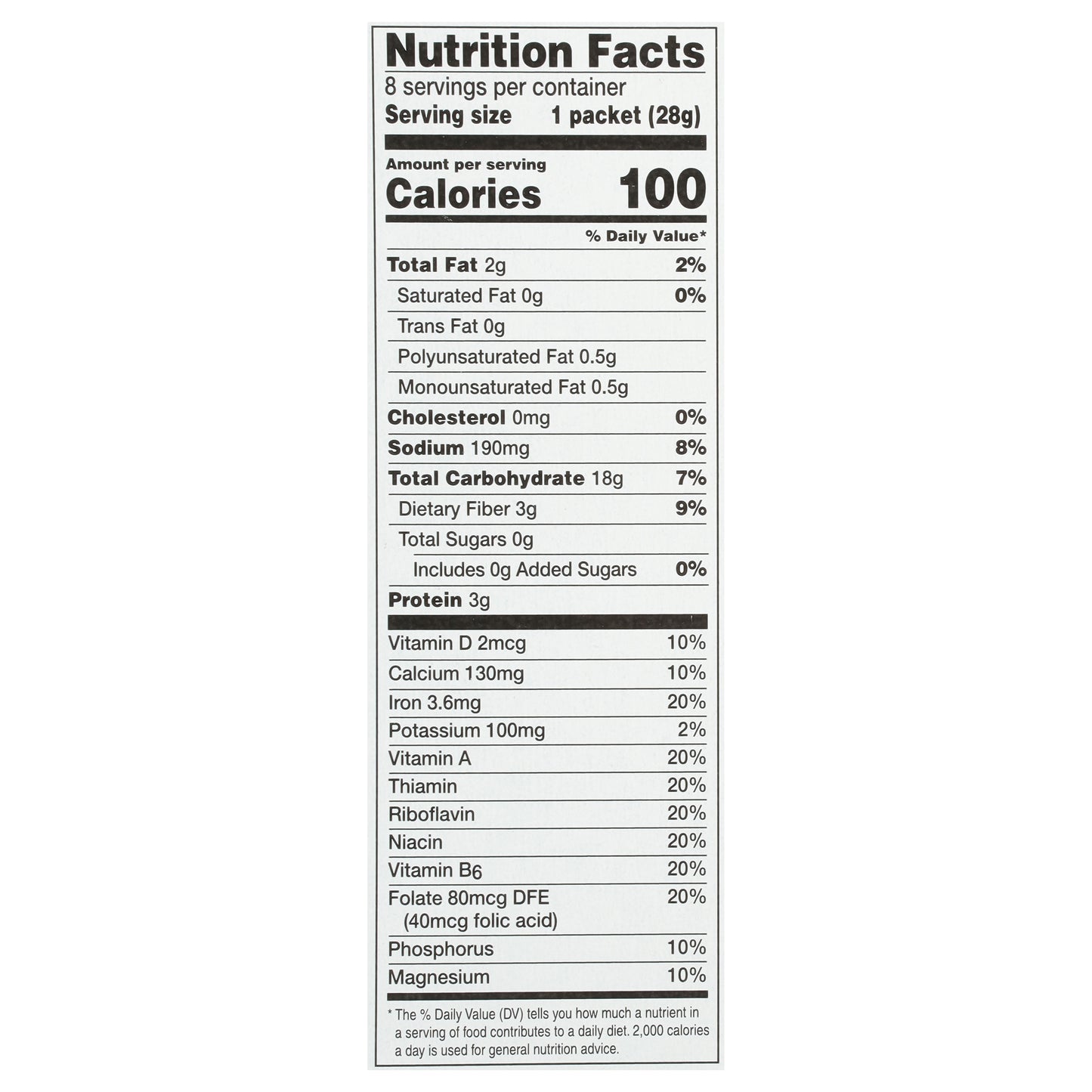 Food Club Essential Choice Sugar Free Maple & Brown Sugar Instant Oatmeal 8 - 0.98 oz Packets