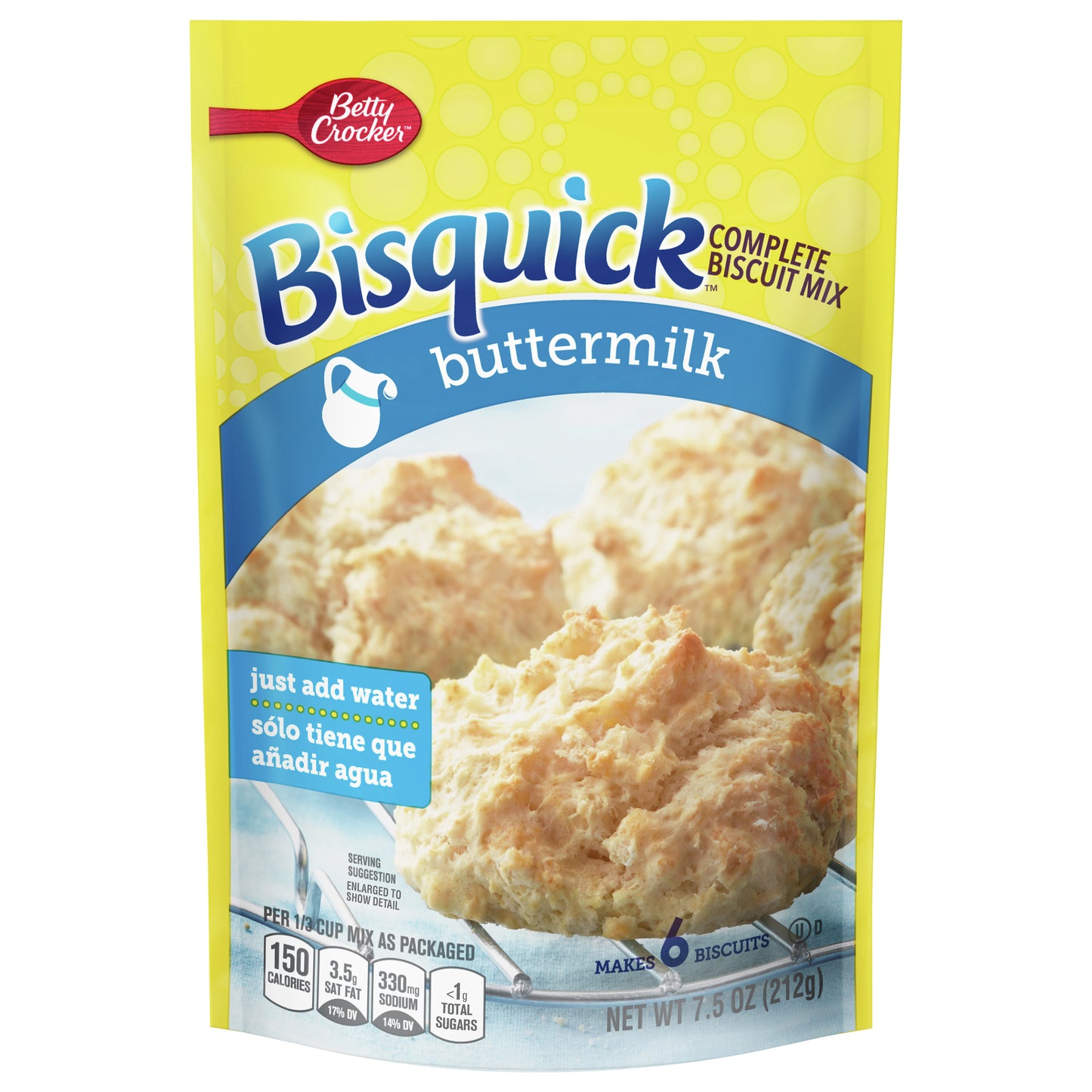 Betty Crocker Bisquick Complete Buttermilk Biscuit Mix, Just Add Water, 7.5 oz.