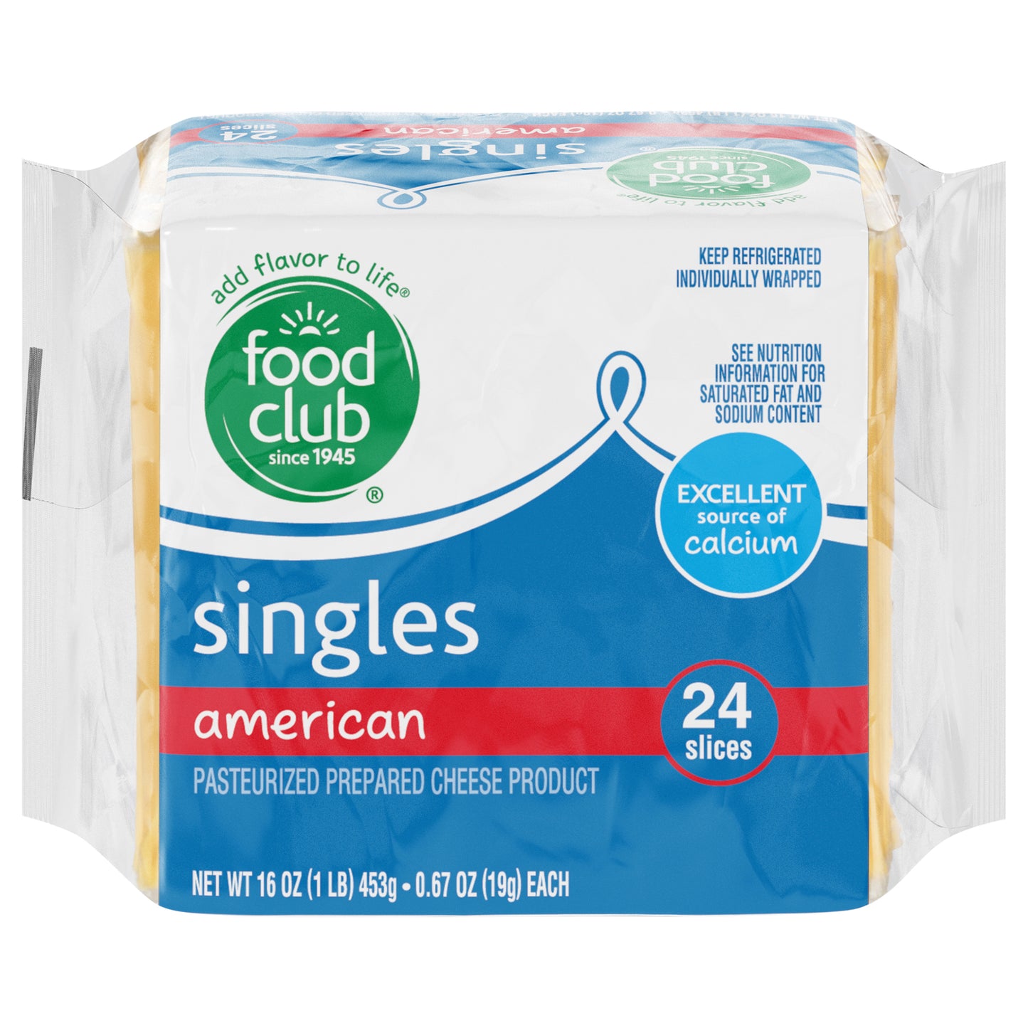 Food Club Singles American Cheese Slices 24 ea