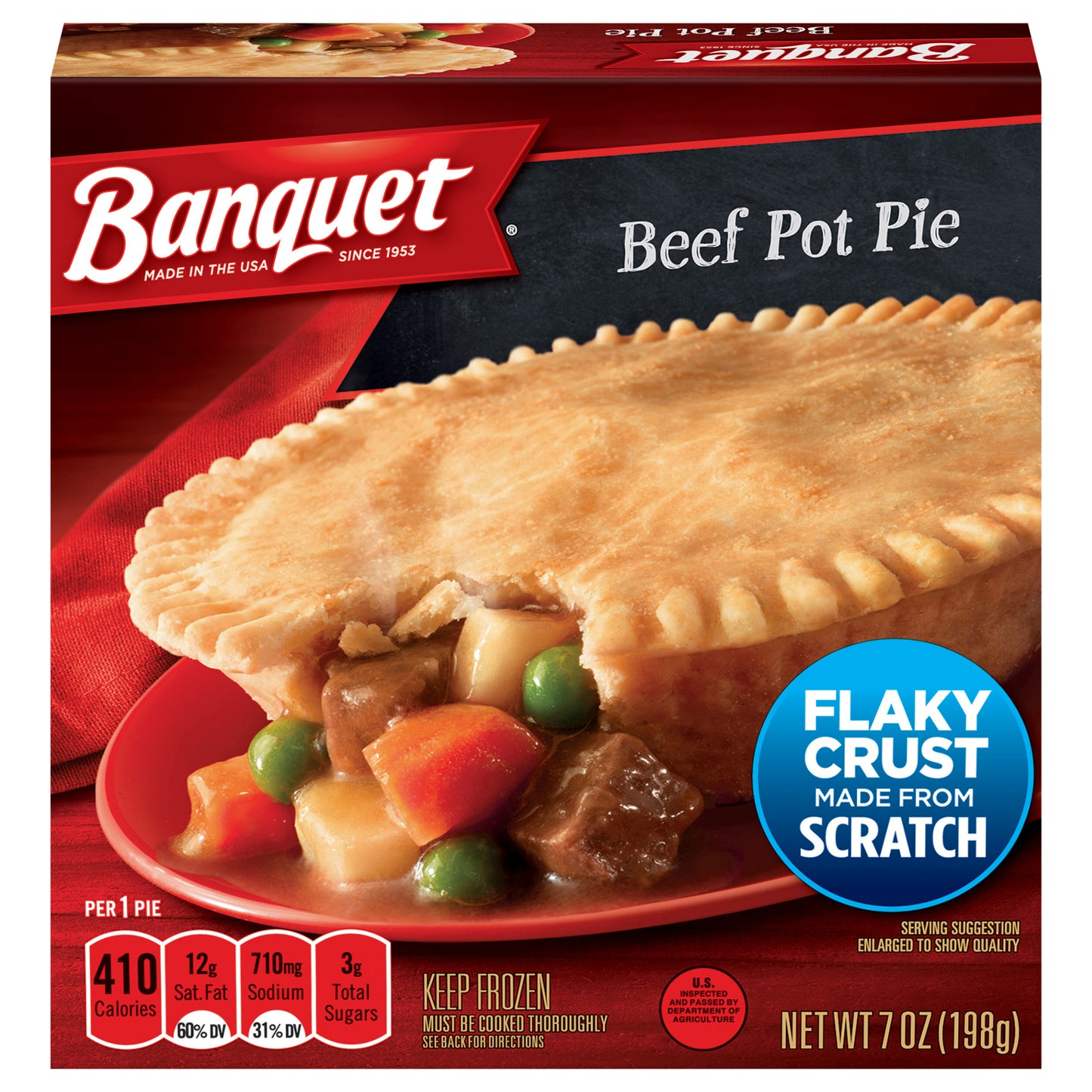 Banquet Frozen Pot Pie Dinner, Beef, 7-Ounce