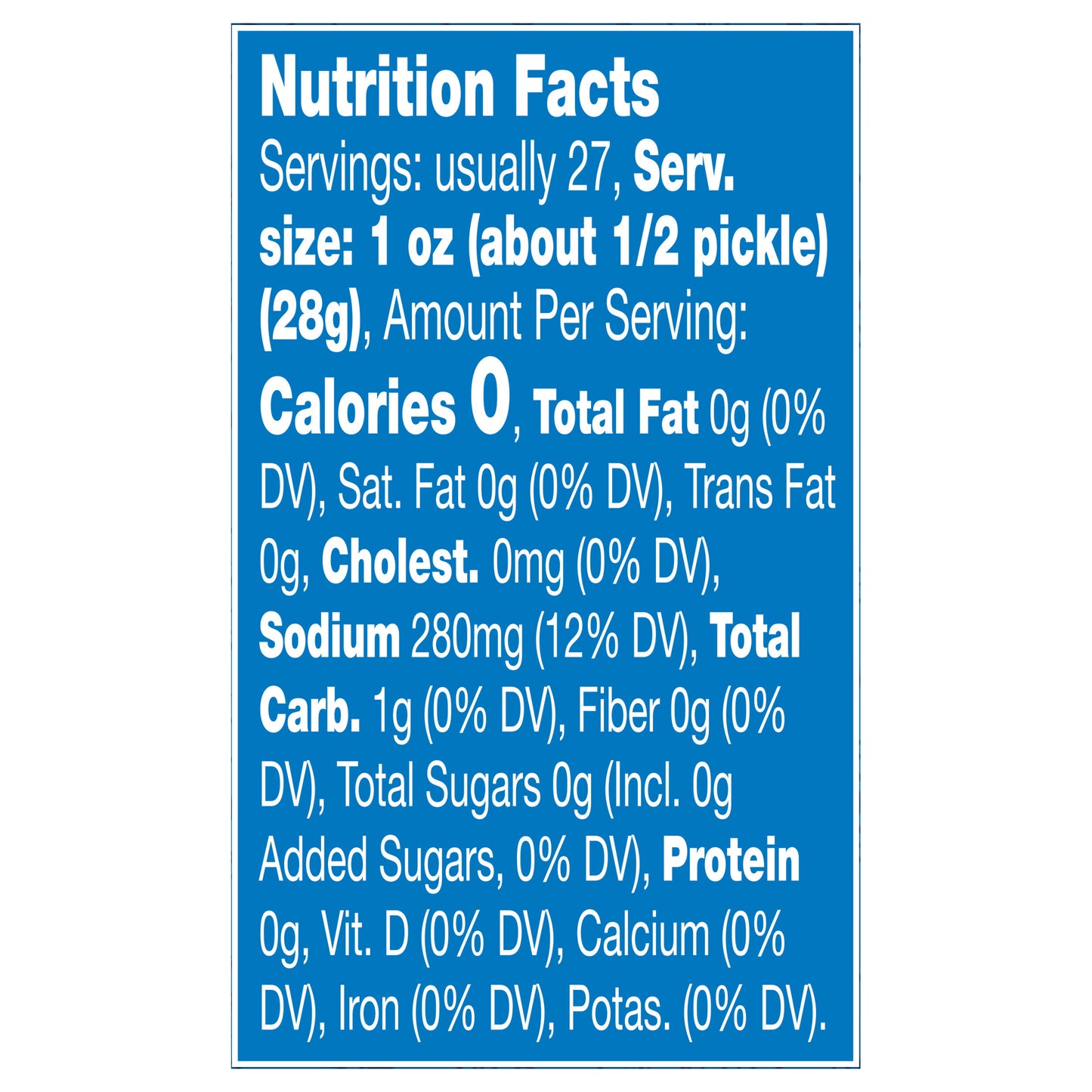 Vlasic Whole Zesty Dill Pickles, Keto Friendly, 46 FL OZ Jar