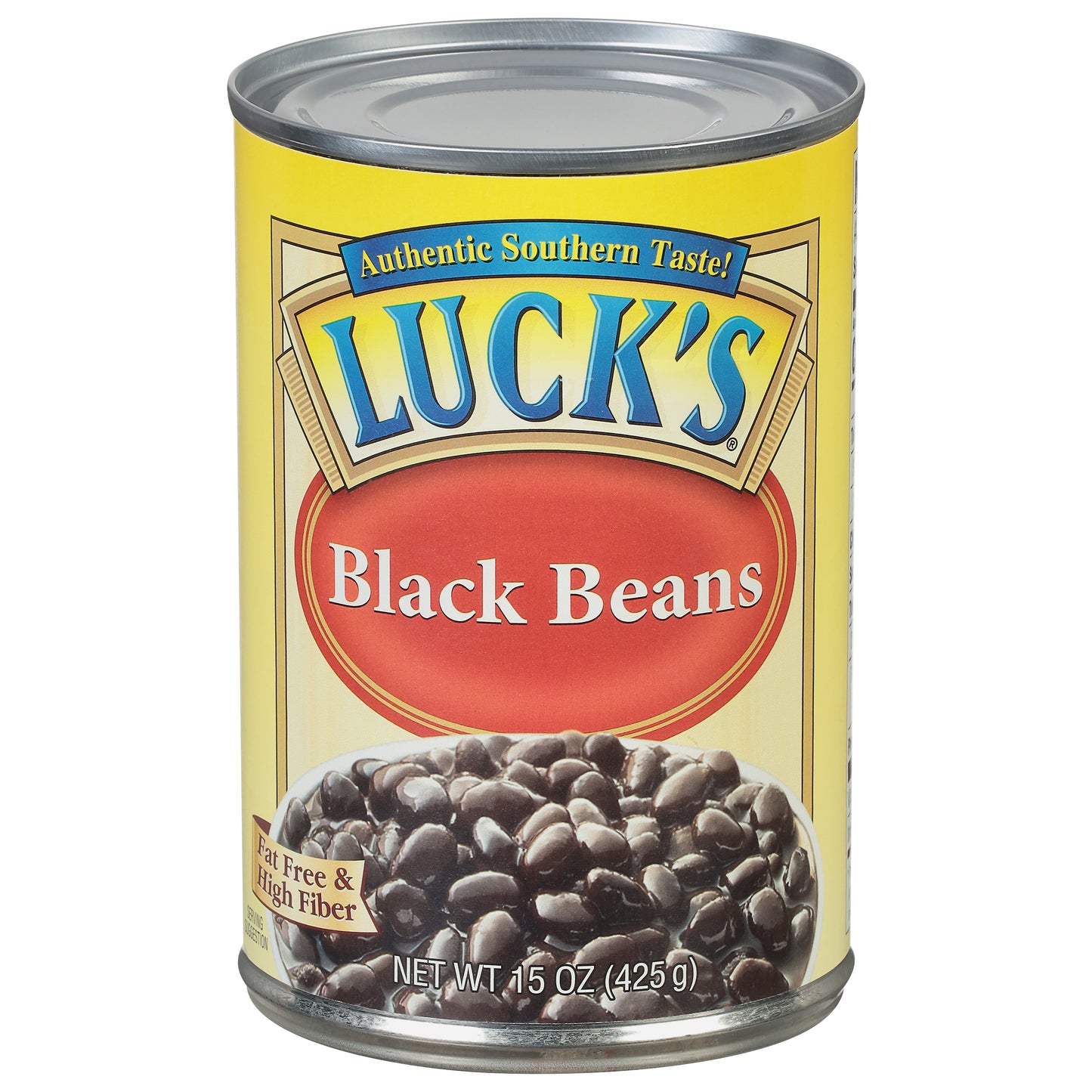 Luck's Fat Free High Fiber Black Beans 15 oz