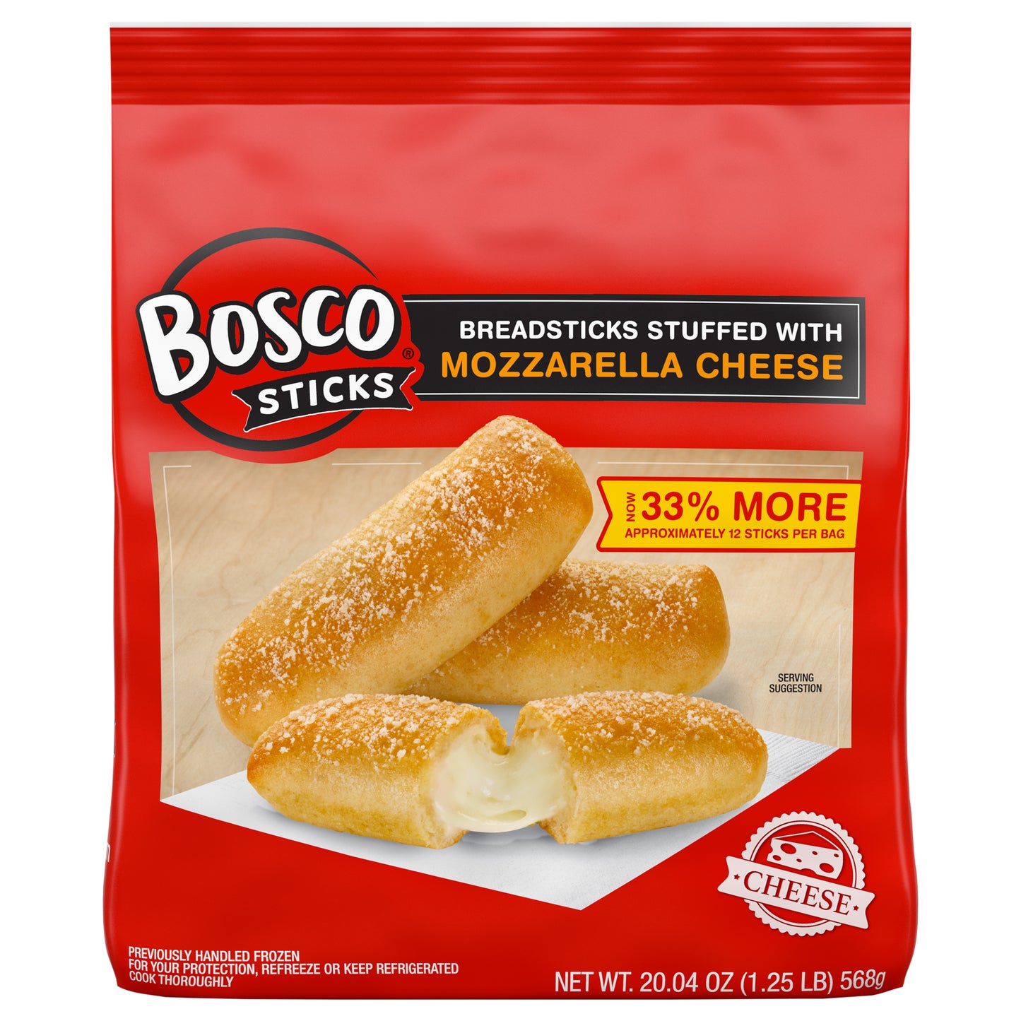 Bosco® Mozzarella Cheese Stuffed Breadsticks, 20.04 oz (Frozen)