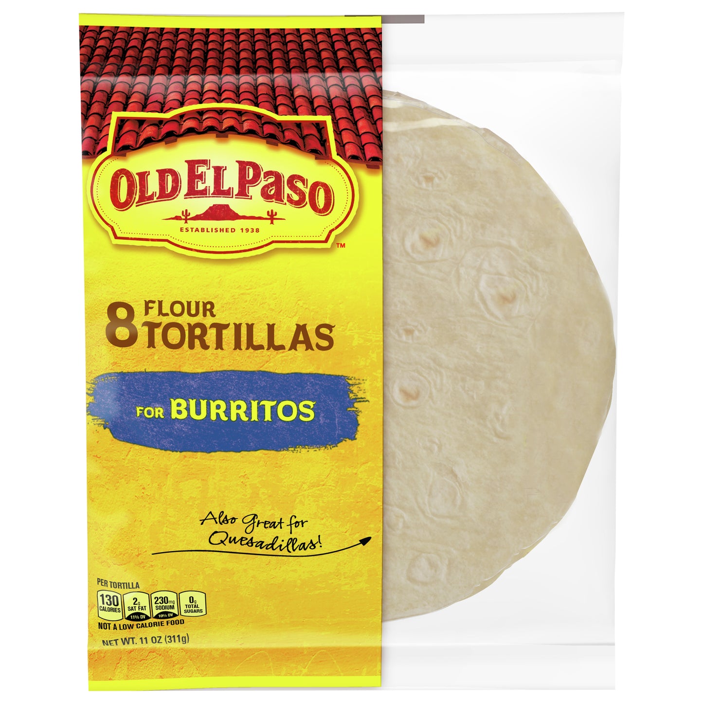 Old El Paso Flour Tortillas, For Burritos, 8 ct., 11 oz.