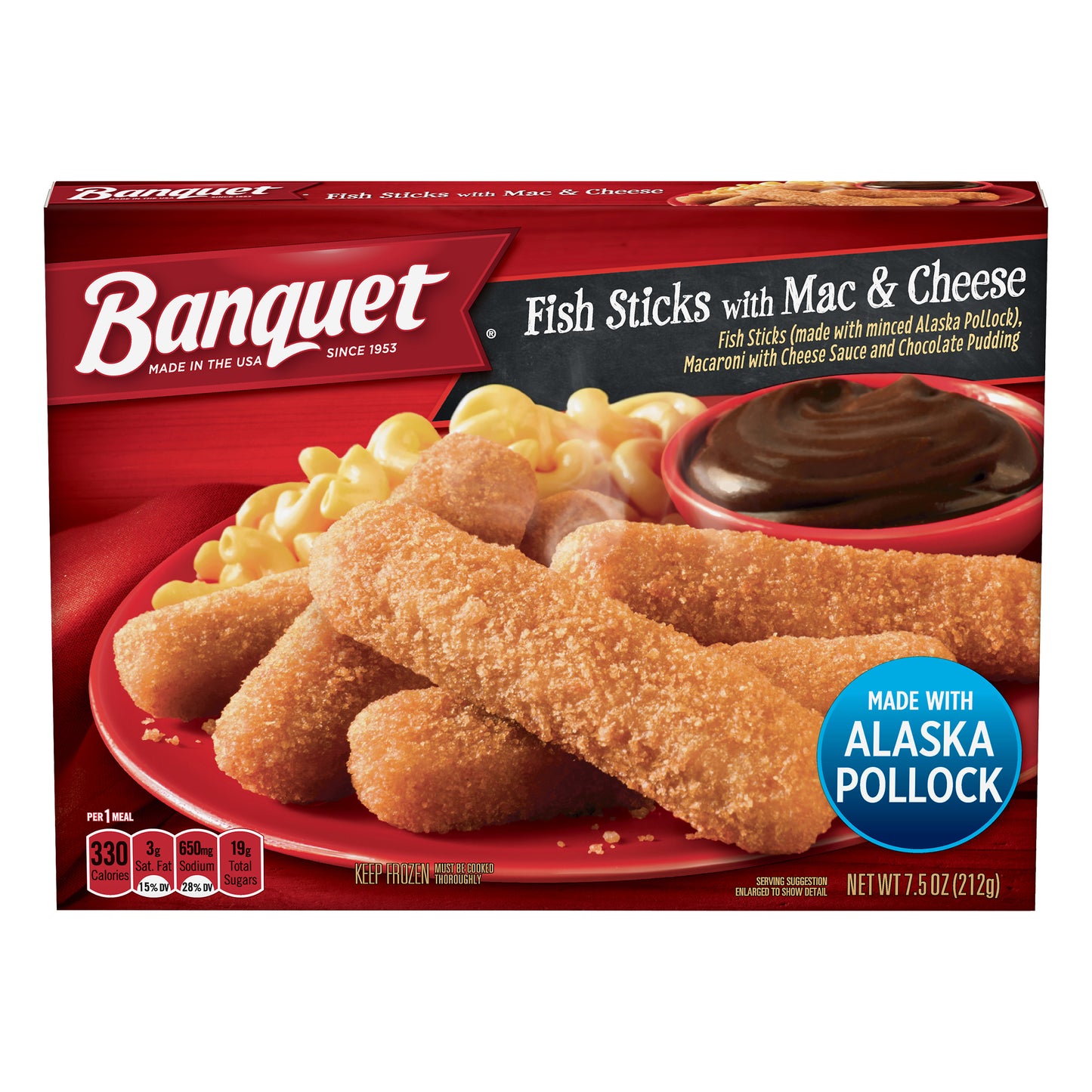 BANQUET Classic Fish Sticks With Mac And Cheese, 7.5 oz