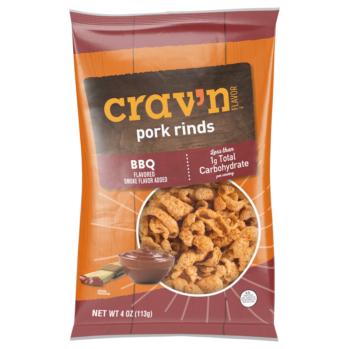 Crav'n Flavor BBQ Flavored Pork Rinds 4 oz