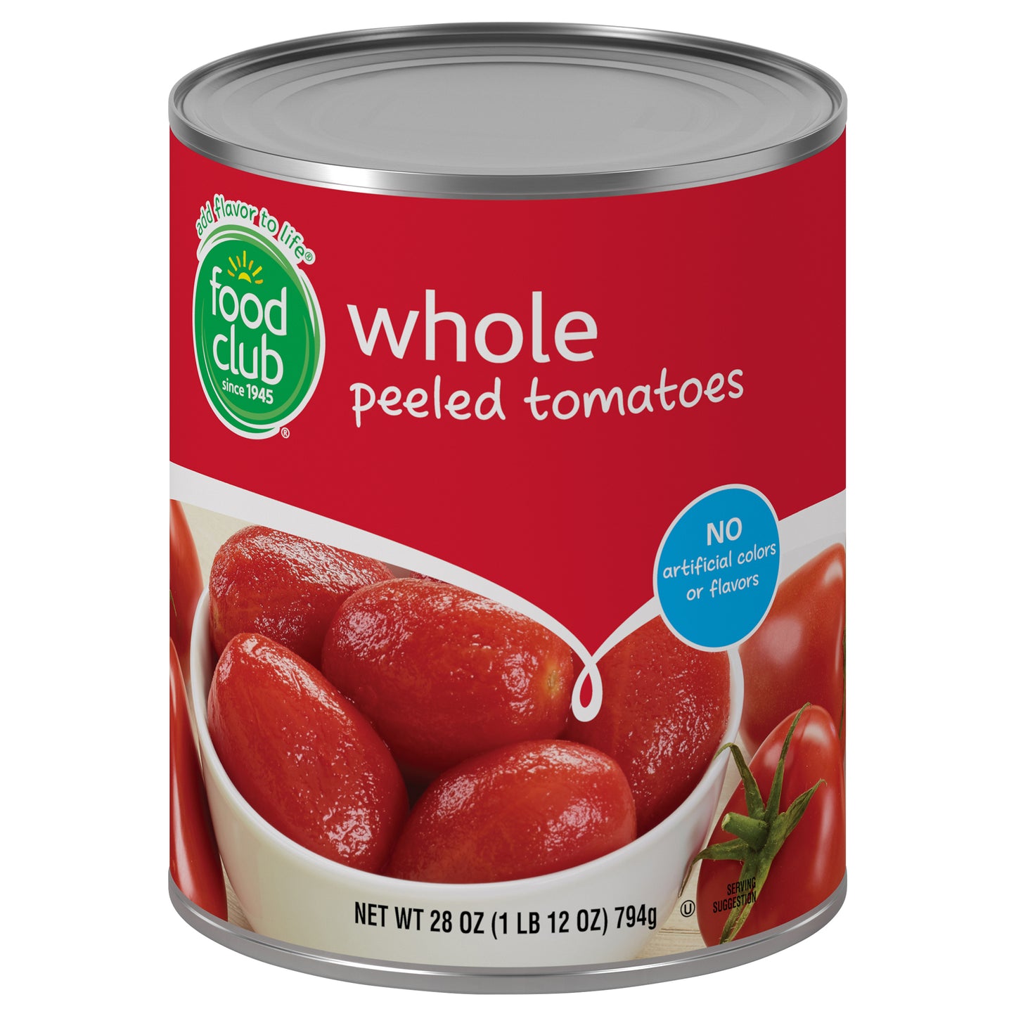 Food Club Whole Peeled Tomatoes 28 oz