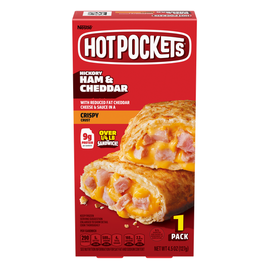 Hot Pockets Crispy Crust Hickory Ham and Cheddar Frozen Sandwich 4.5 oz 1 pk Box