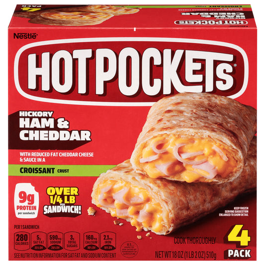 Hot Pockets Croissant Crust Hickory Ham & Cheddar Sandwich 4 Packs