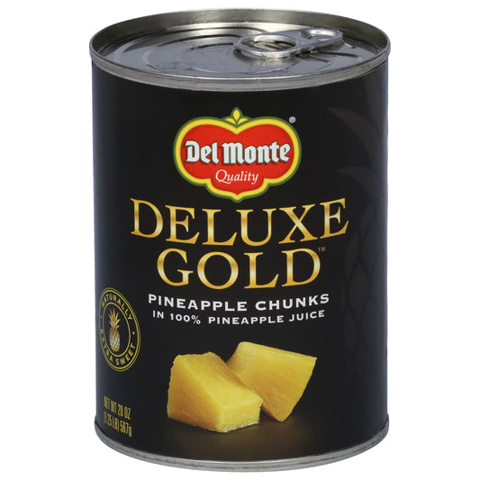 Del Monte Deluxe Gold Pineapple Chunks in 100% Pineapple Juice 20 oz