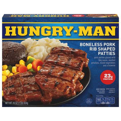 Hungry Man Boneless Pork Patties Frozen Dinner, 16 oz.