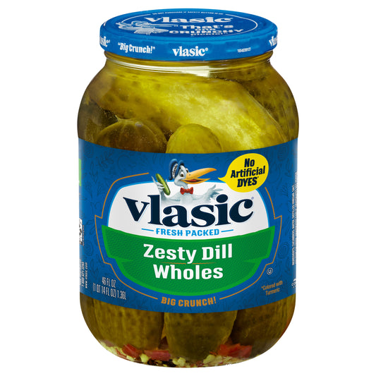 Vlasic Whole Zesty Dill Pickles, Keto Friendly, 46 FL OZ Jar