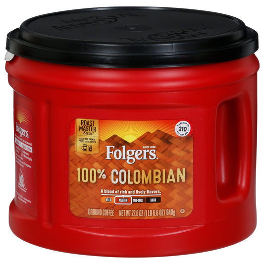 Folgers Medium Ground 100% Colombian Coffee 22.6 oz