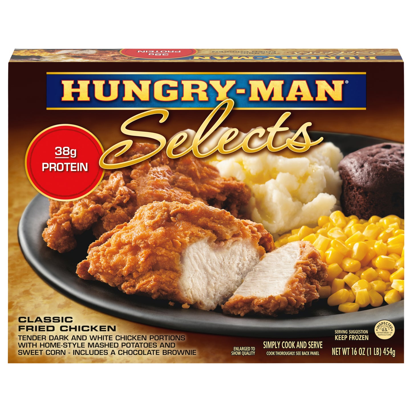 Hungry Man Selects Classic Fried Chicken Frozen Meal, 16 oz.