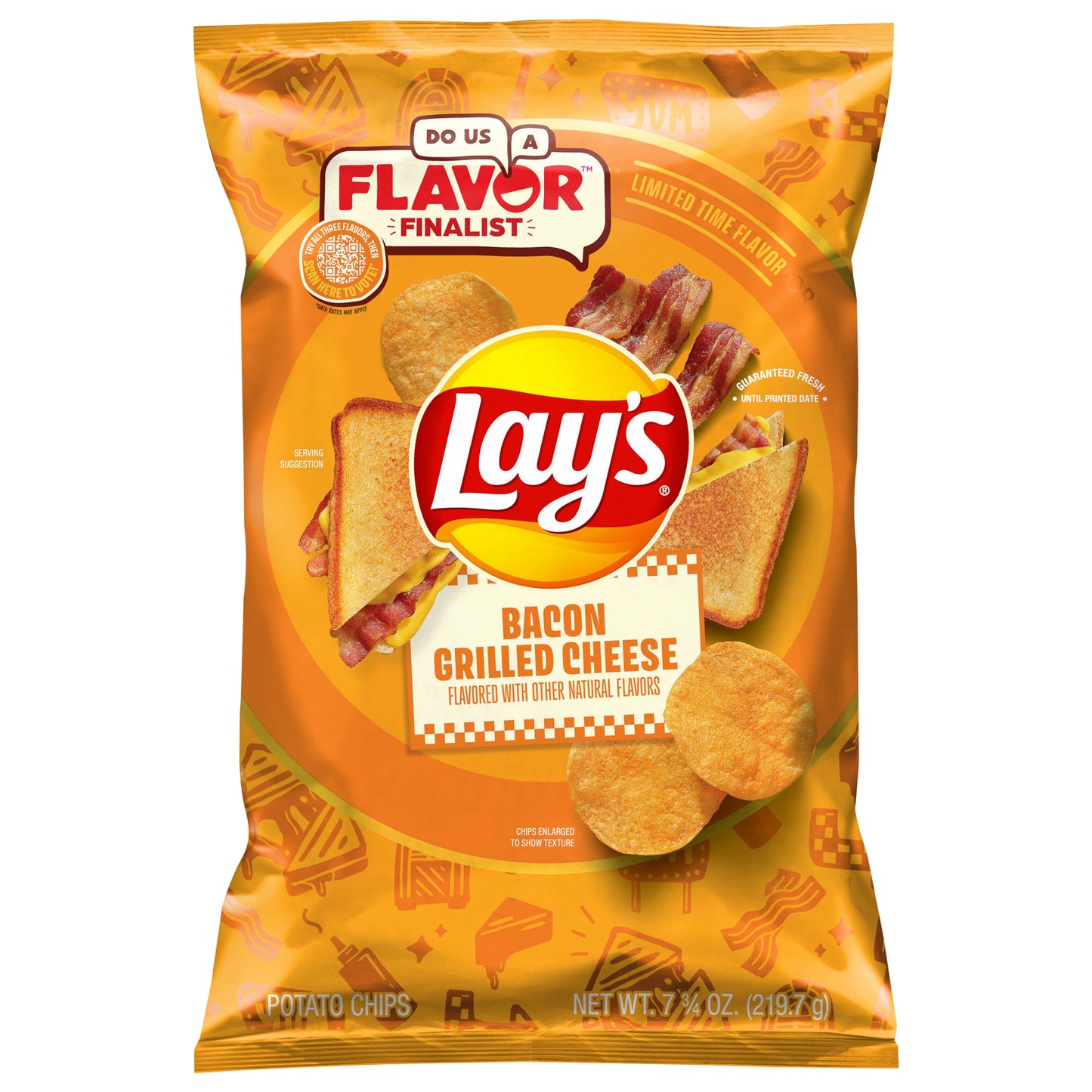 Lay's Potato Chips Bacon Grilled Cheese 7 3/4 Oz