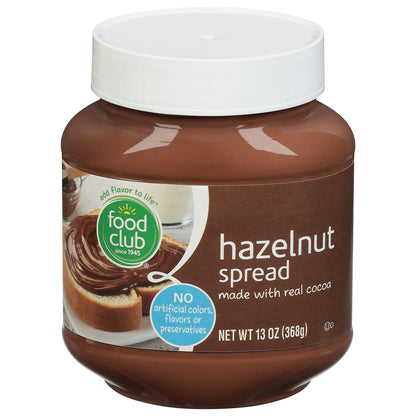 Food Club Hazelnut Spread with Real Cocoa 13 oz