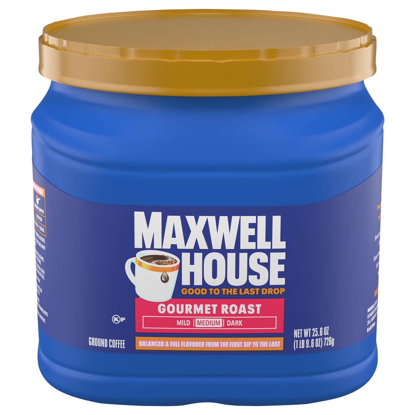 Maxwell House Gourmet Roast Medium Roast Ground Coffee, 25.6 oz Canister